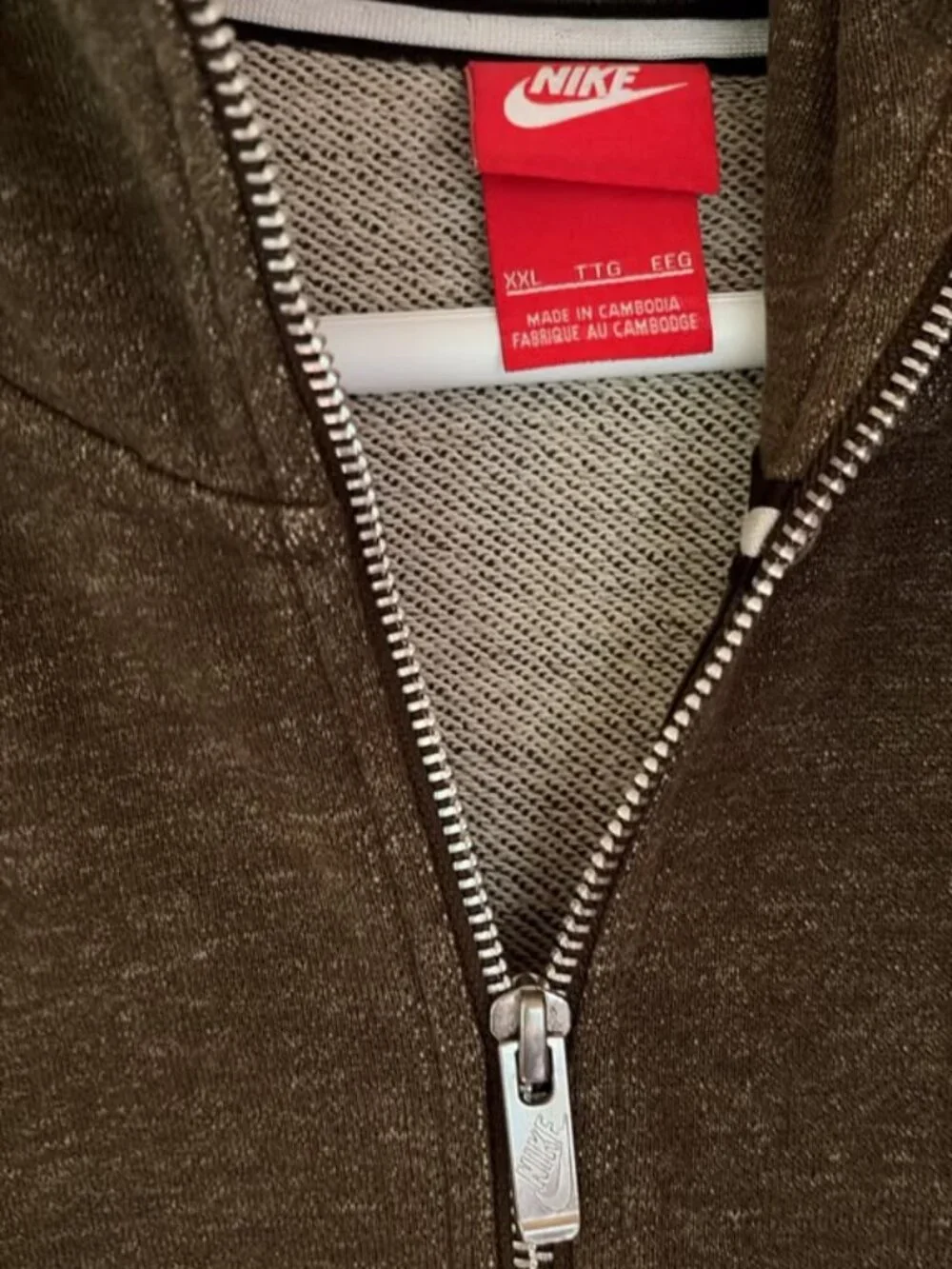 Nike Sportswear Club Fleece Full Zip Hoodie Olive Green Men's XXL